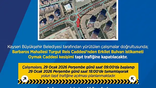 Büyükşehirden sürücülere 'yol çalışması' uyarısı
