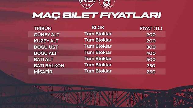 Kayserispor - İstanbul maç biletleri satışa çıkıyor