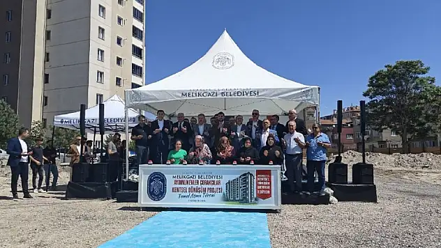 Melikgazi'de 72 daire ve 13 dükkanın temeli atıldı
