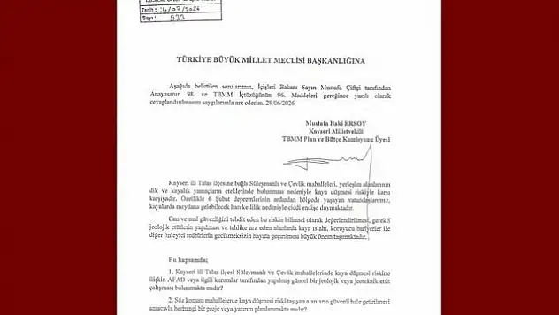 MHP'li Ersoy, 2 mahalledeki kaya düşmesi riskini meclise taşıdı