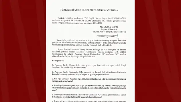 MHP'li Ersoy'dan Pınarbaşı için sağlık hamlesi