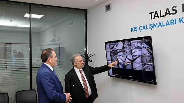 Talas'ta kış çalışmalarına teknolojik takip