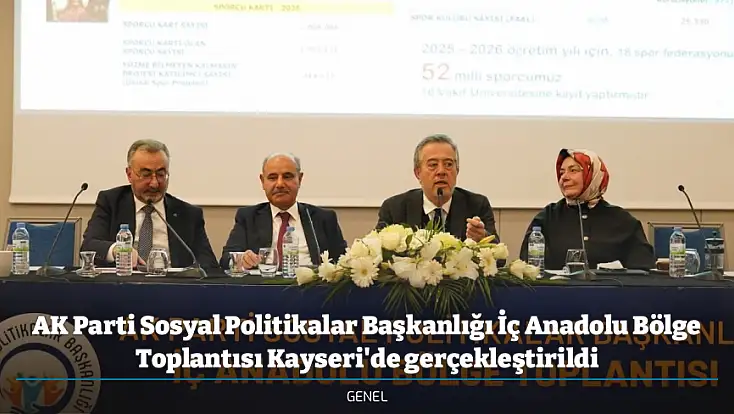 AK Parti Sosyal Politikalar Başkanlığı İç Anadolu Bölge Toplantısı Kayseri'de gerçekleştirildi