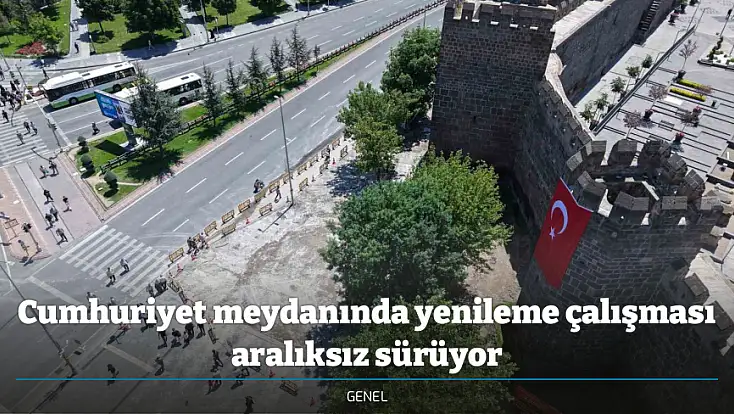 Cumhuriyet meydanında yenileme çalışması aralıksız sürüyor