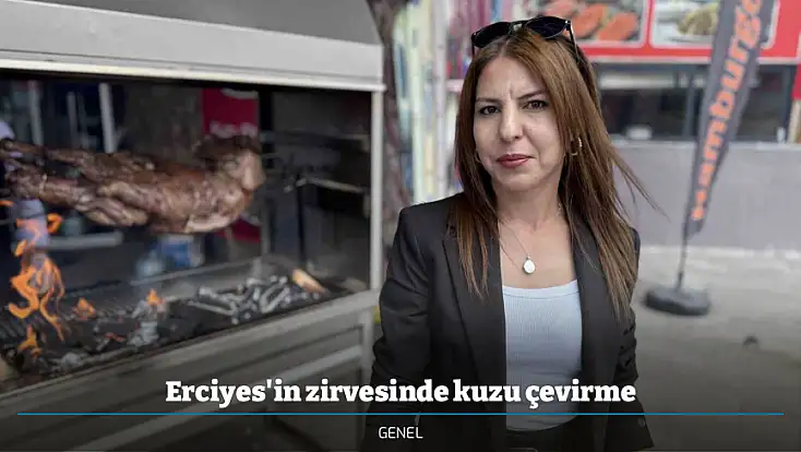 Erciyes'in zirvesinde kuzu çevirme