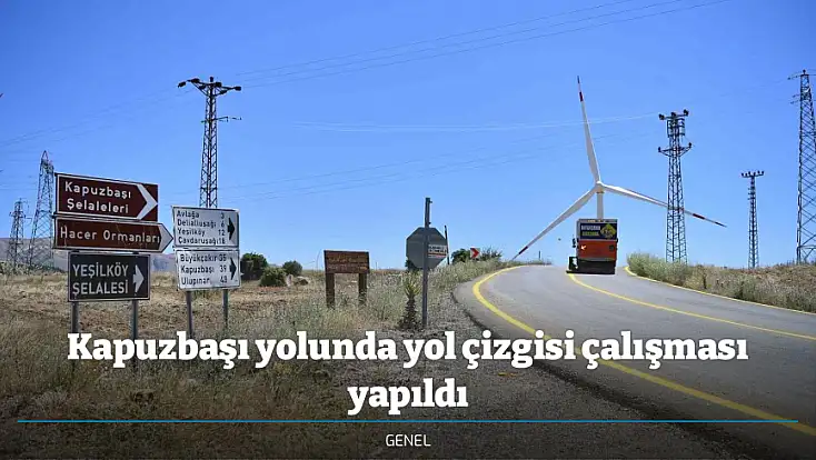 Kapuzbaşı yolunda yol çizgisi çalışması yapıldı