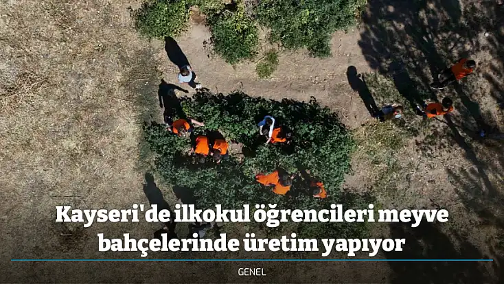 Kayseri'de ilkokul öğrencileri meyve bahçelerinde üretim yapıyor