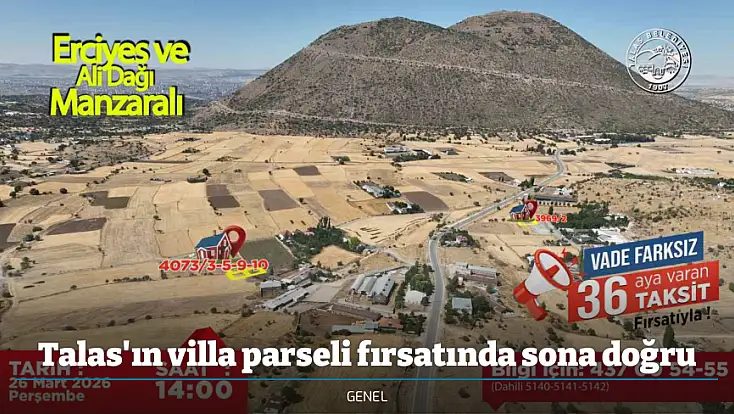 Talas'ın villa parseli fırsatında sona doğru