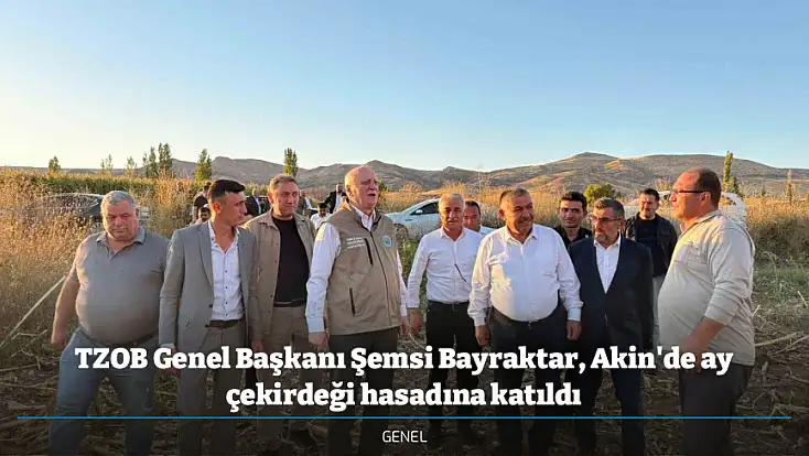 TZOB Genel Başkanı Şemsi Bayraktar, Akin'de ay çekirdeği hasadına katıldı