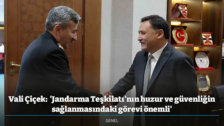 Vali Çiçek:  'Jandarma Teşkilatı'nın huzur ve güvenliğin sağlanmasındaki görevi önemli'