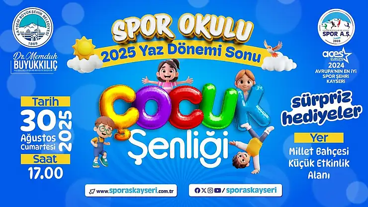 2025 Spor Okulları Yaz Dönemi Sonu Çocuk Şenliği düzenlenecek