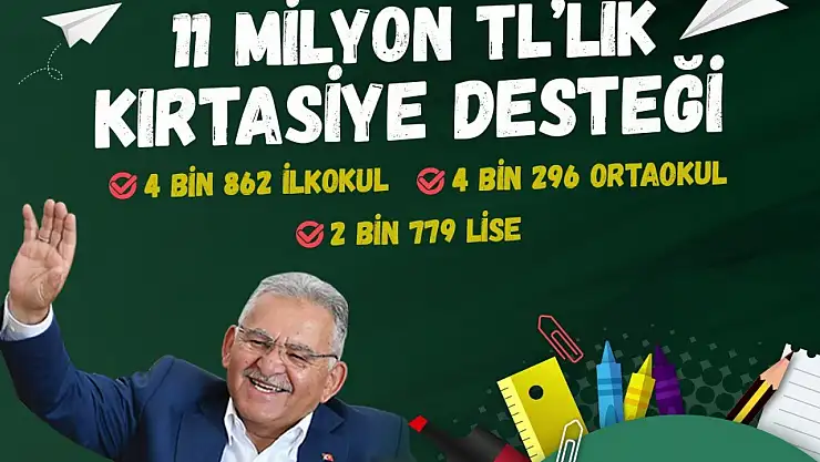 11 bin öğrenciye 11 milyon TL'lik kırtasiye desteği
