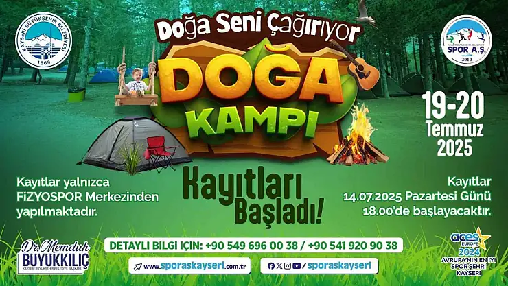 Büyükşehirin kampı ile doğa Kayserilileri çağırıyor