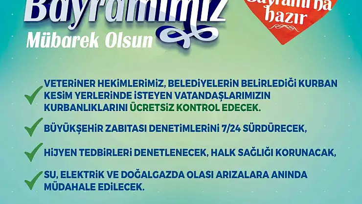 Kayseri Büyükşehir Kurban Bayramı'na hazır