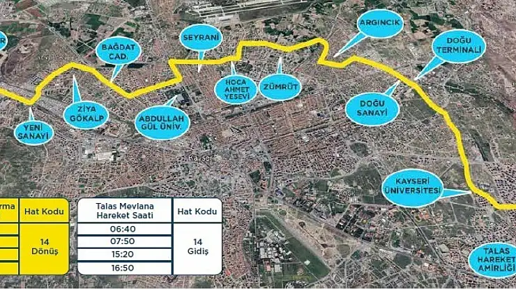 Kayseri'de toplu ulaşım ağı genişliyor