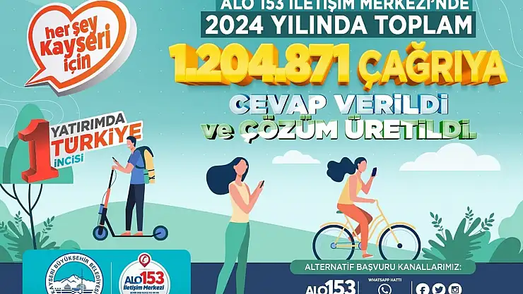Kayseri'nin sesine kulak veren Alo 153 2024'te rekor kırdı