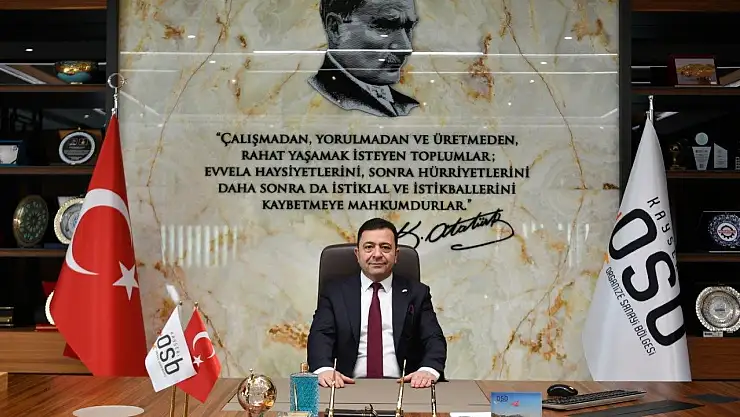 Kayseri OSB Başkanı Yalçın Kayserililerin ve Sanayicilerin Berat Kandilini kutladı