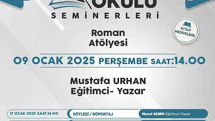 Talas'ın yazar okulu seminerlerinde bu hafta Mustafa Urhan konuk olacak