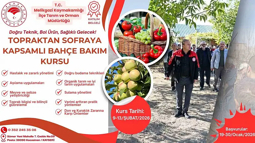 'Topraktan Sofraya Kapsamlı Bahçe Bakım Kursu' için başvurular başladı