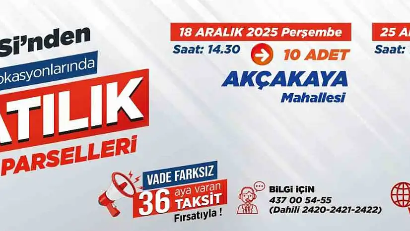 Akçakaya ve Endürlük'te 30 prestijli parsel ihaleyle satışta