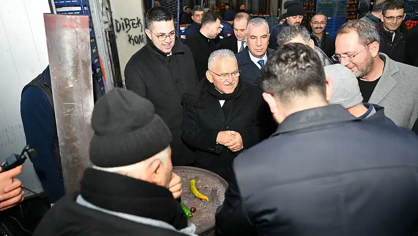 Başkan Büyükkılıç'tan Hal Kompleksi'ne sabah mesaisi