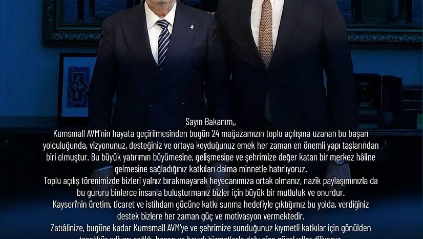 Başkan Sarıkaya'dan Elitaş'a teşekkür