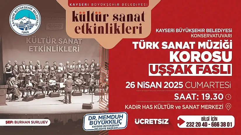 Büyükşehir'den Türk Sanat Müziği tutkunlarına özel 'Uşşak Faslı' konseri