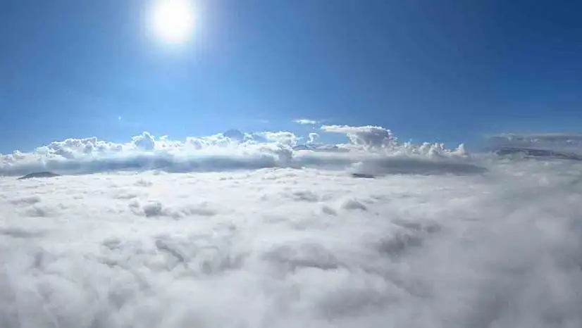 Kayseri'de sis bulutlarının üzerinden görüntüler hayran bıraktı