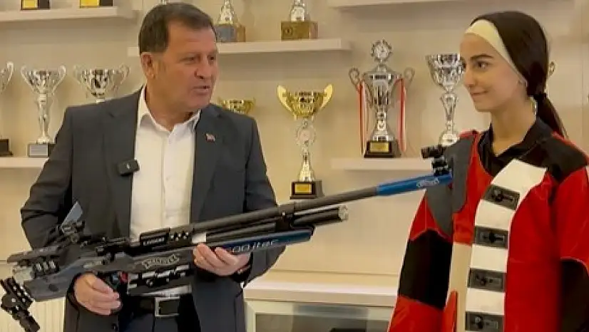 Kayseri'nin ilk SEM Olimpik Tüfek sporcusuna malzeme desteği