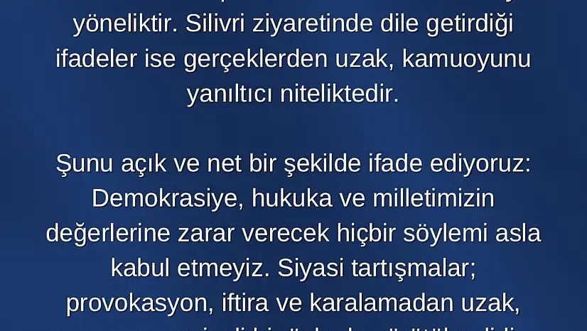 Okandan: 'Özel'in açıklamaları toplumsal huzuru zedelemeye yöneliktir'