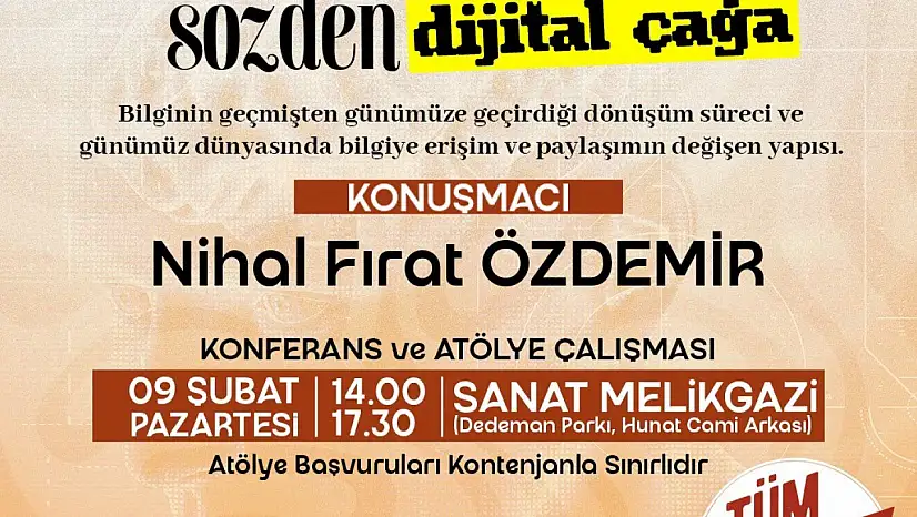 Sanat Melikgazi'de konferans ve atölye bir arada yapılacak
