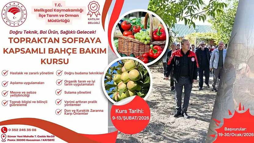 'Topraktan Sofraya Kapsamlı Bahçe Bakım Kursu' için başvurular başladı