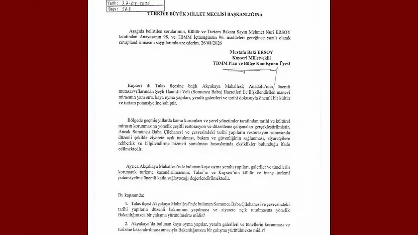 Baki Ersoy, Akçakaya'nın tarihi ve manevi mirasını TBMM gündemine taşıdı