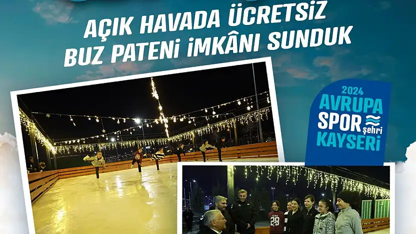 Büyükşehir'in açık hava buz pateni pisti bayramda 2 bin 820 kişiye hizmet verdi