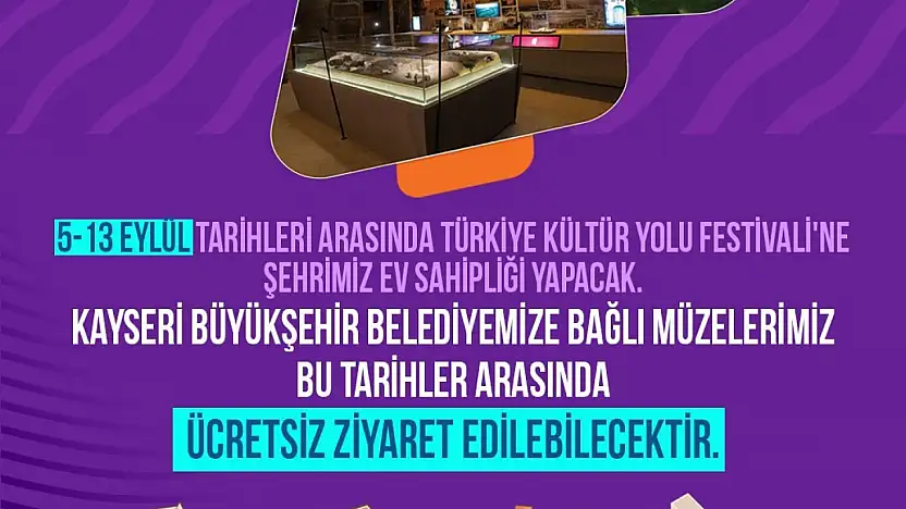 Büyükşehir'in Müzeleri, Türkiye Kültür Yolu Festivali boyunca ücretsiz