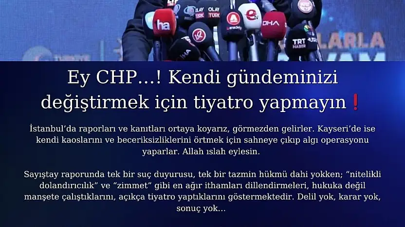 Hüseyin Okandan: 'Ey CHP, kendi gündeminizi değiştirmek için tiyatro yapmayın'