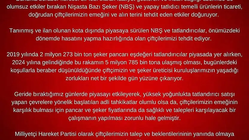 İsmail Özdemir: 'MHP olarak çiftçilerimizin talep ve beklentilerinin yanında olmaya devam edeceğiz'