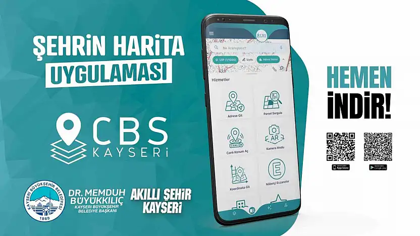 Kayseri Büyükşehir'den akıllı şehircilikte güçlü dijital hamle: CBS Kayseri Mobil Uygulaması