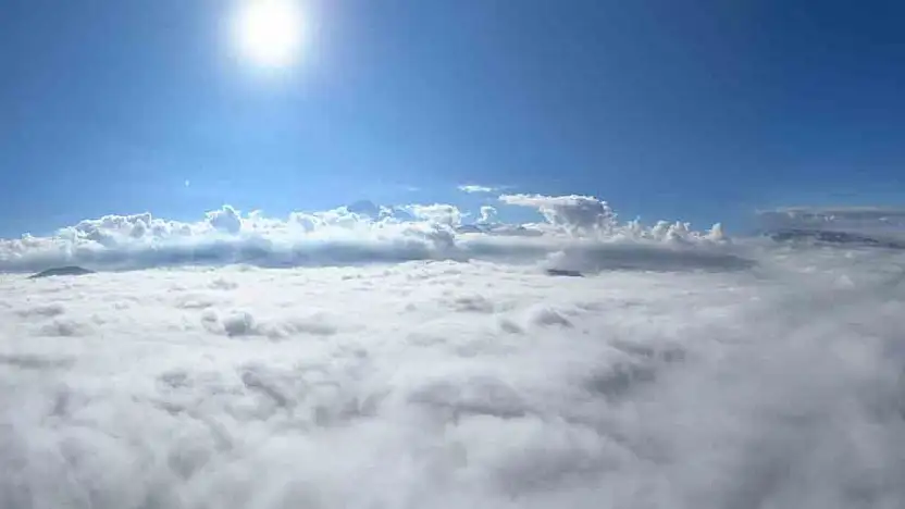 Kayseri'de sis bulutlarının üzerinden görüntüler hayran bıraktı