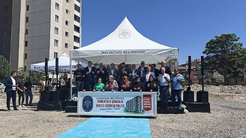 Melikgazi'de 72 daire ve 13 dükkanın temeli atıldı