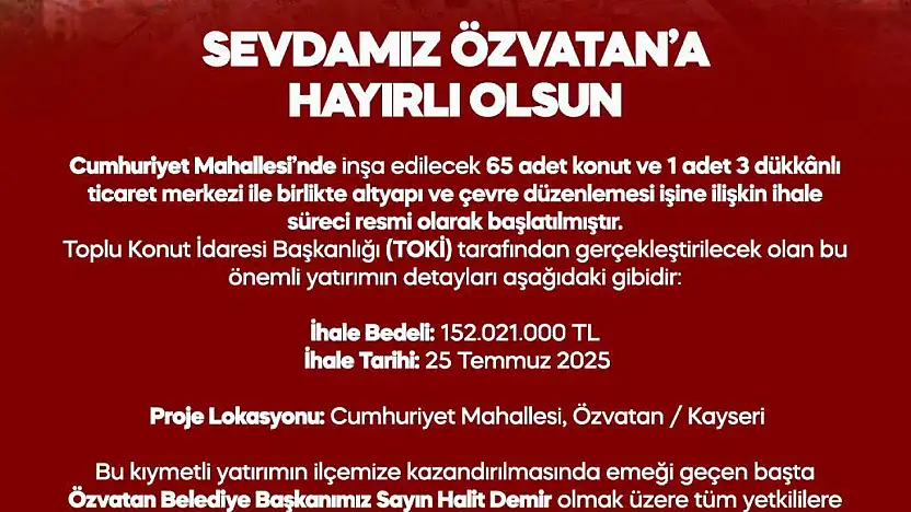 MHP'li Ersoy'dan Özvatan'a müjde