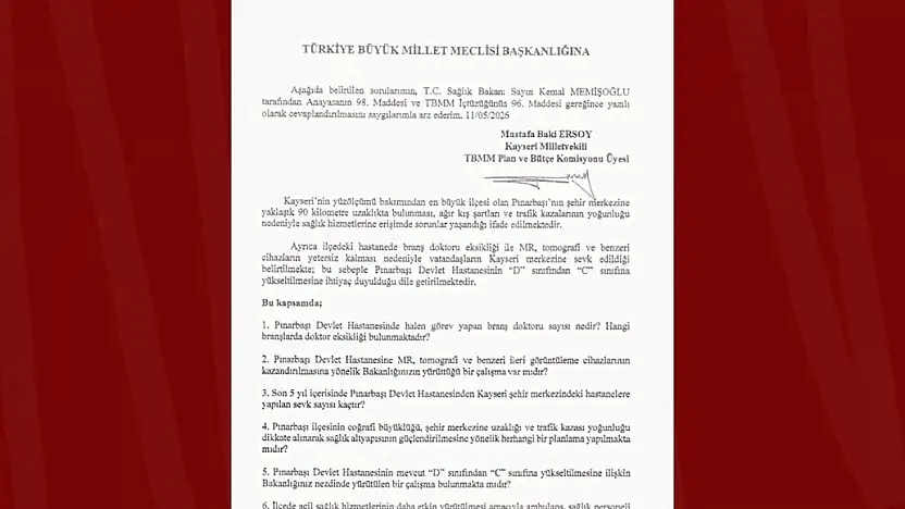 MHP'li Ersoy'dan Pınarbaşı için sağlık hamlesi