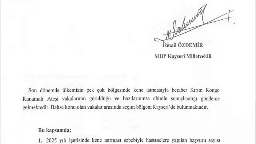 MHP'li Özdemir'den kene ısırığına soru önergesi