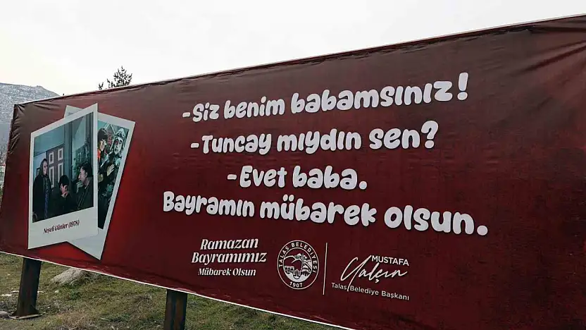 Talas Belediyesinden gülümseten bayram billboardları