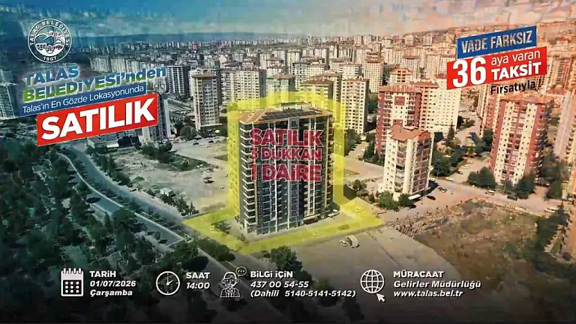Talas'ta konut, ticaret ve villa arsa fırsatı bir arada