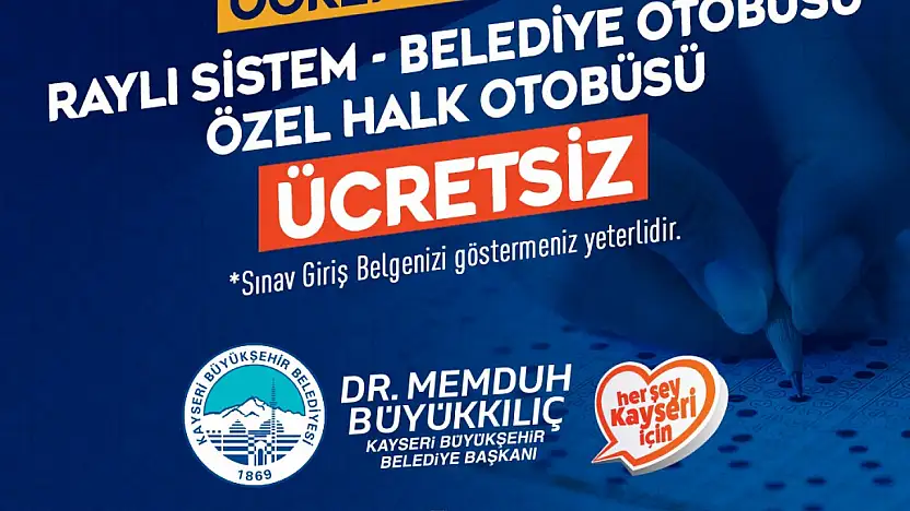 YKS adaylarına ulaşım ücretsiz