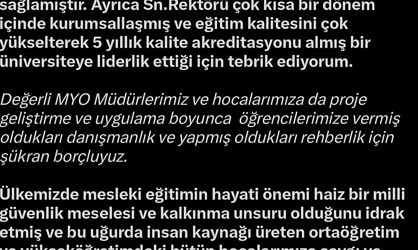 AK Partili Cıngı'dan KAYÜ yönetimi ve öğrencilerine Start-Up teşekkürü