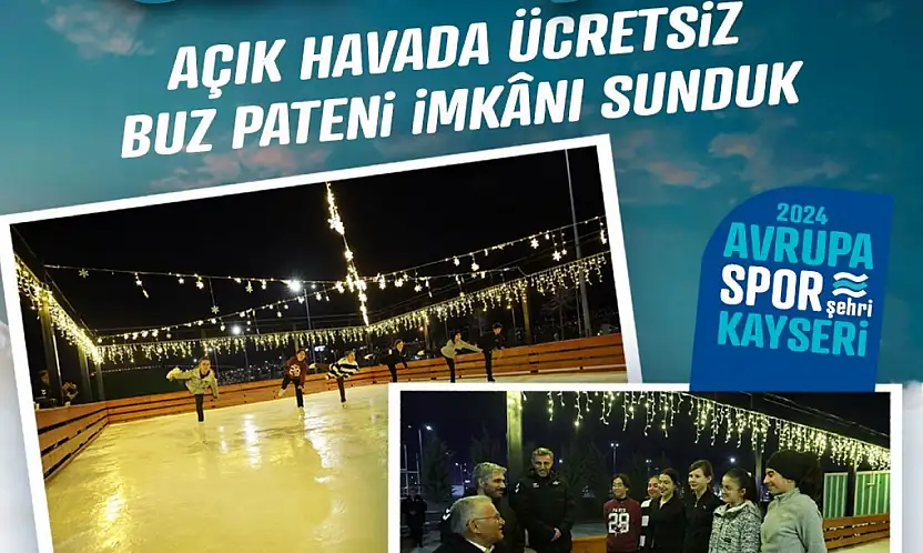 Büyükşehir'in açık hava buz pateni pisti bayramda 2 bin 820 kişiye hizmet verdi