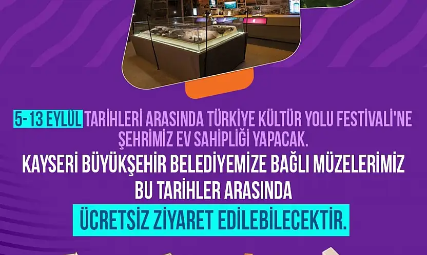 Büyükşehir'in Müzeleri, Türkiye Kültür Yolu Festivali boyunca ücretsiz