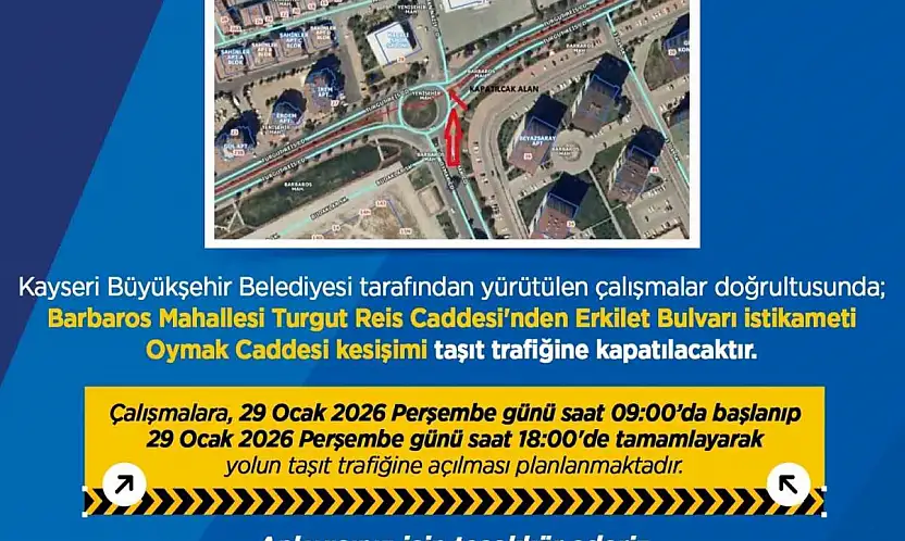 Büyükşehirden sürücülere 'yol çalışması' uyarısı